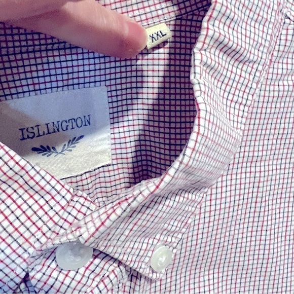 120. Islington Oxford Shirt XXL (Red/Black/Charcoal Gray) - Picture 4 of 6